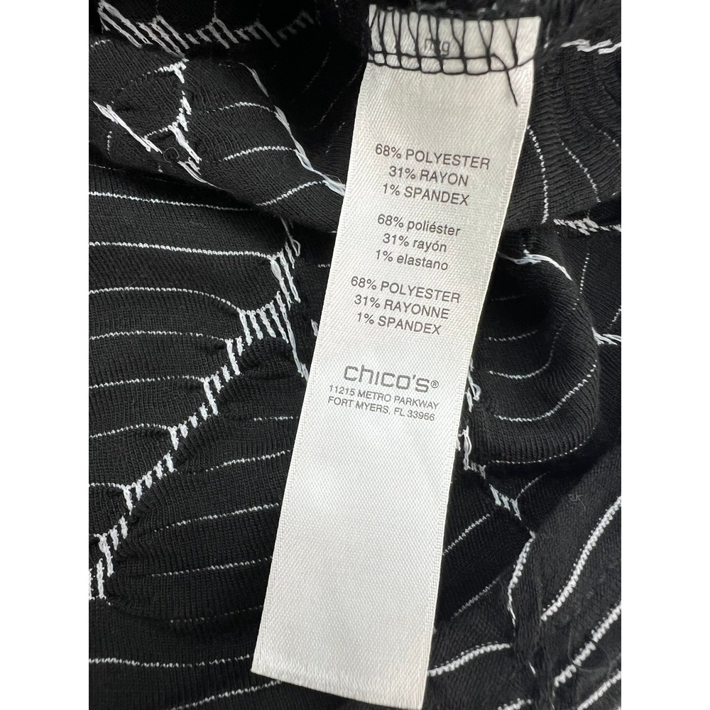 Weekends By Chico's 3 US XL Black Striped Textured Full Zip Mock Neck Jacket - Picture 5 of 14